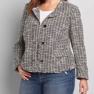 Lane Bryant Tweed Cropped jacket 18 NWOT